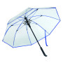 Automatische paraplu blauw, transparant